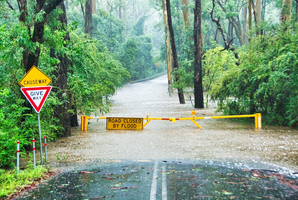 Road closed by flooding
